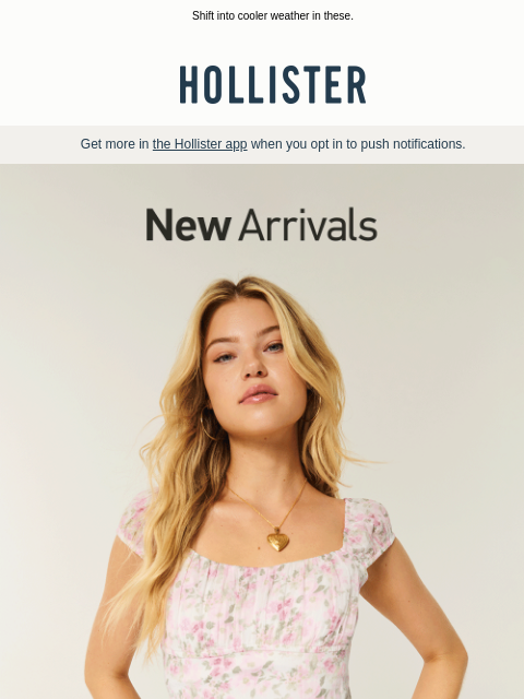 hollisterco newsletter: New arrivals for now through fall.