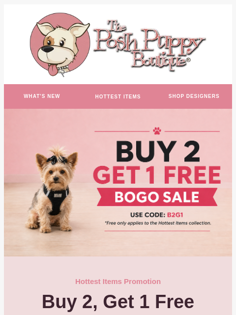 poshpuppyboutique newsletter: Last Chance: Buy 2, Get 1 Free