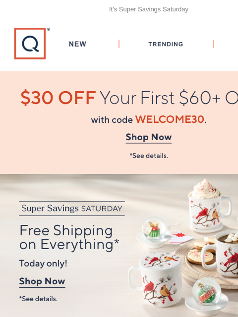qvcemail newsletter: Today! Free Shipping & Peter Thomas Roth + Get $30...