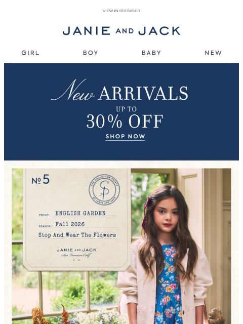 janieandjack newsletter: She'll be a trendsetter in this floral...