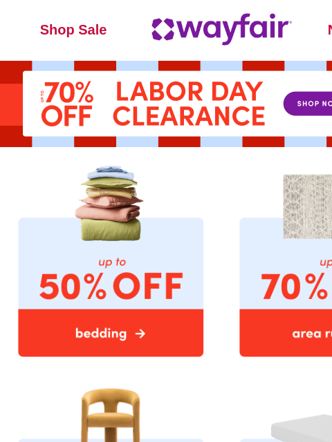 wayfair newsletter: 🔴 ⚪ 🔵 LABOR DAY CLEARANCE 🔴 ⚪ 🔵