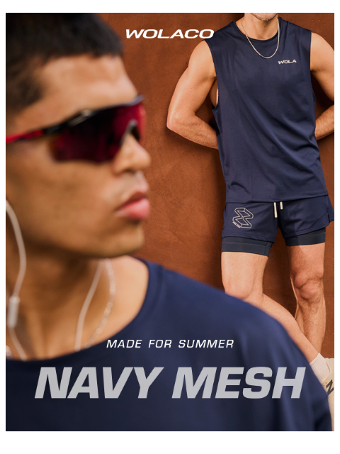 wolaco newsletter: NAVY MESH | Made for Summer Training 👟