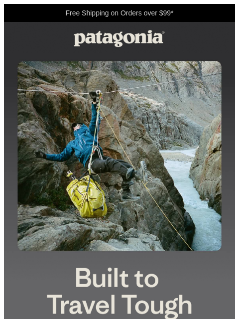 patagonia newsletter: Black Hole duffels, built to travel tough