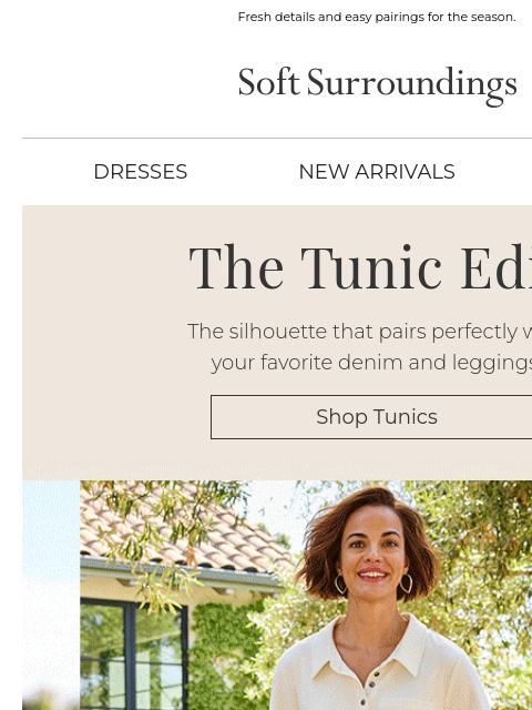 softsurroundings newsletter: New Tunics for Fall