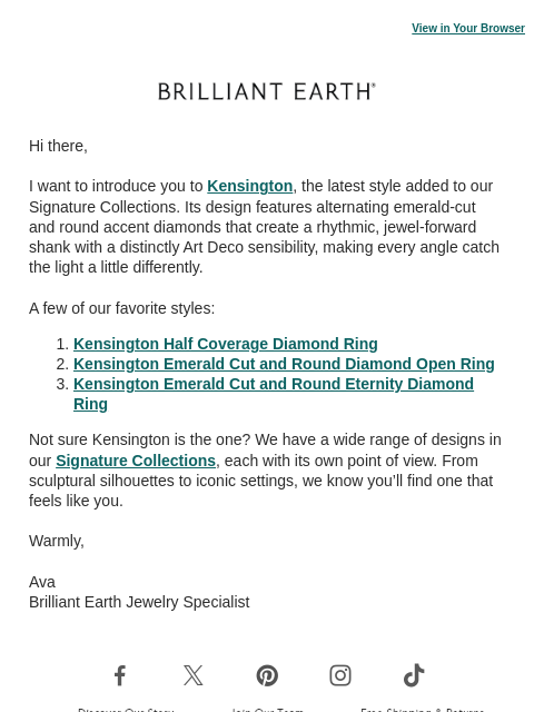 brilliantearth newsletter: Meet Kensington: our new favorite ring