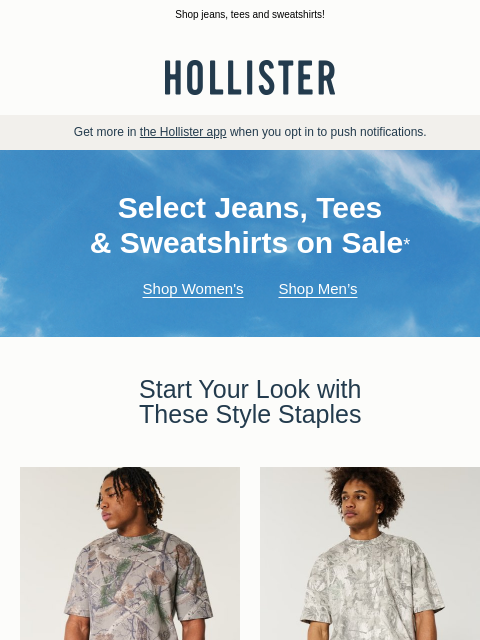 hollisterco newsletter: Catch these style staples on sale 🙌