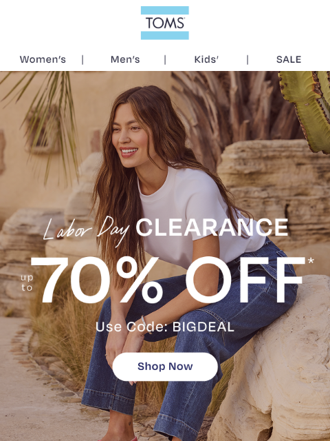 toms newsletter: Up to 70% Off Sneakers & More