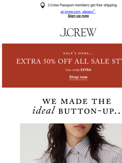 jcrew newsletter: A shirt that feels tailored just for you
