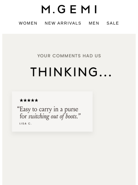 mgemi newsletter: Pre-Order The Una Bootie