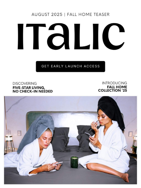 italic newsletter: Tomorrow: Fall Home 2025