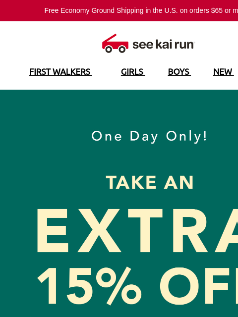 seekairun newsletter: One Day Only! Extra 15% Off Already-Reduced Favori...