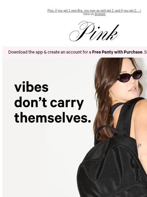 vspink newsletter: 🫠 Emotional Support Backpacks, $25