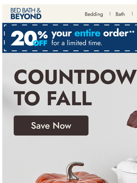 bedbathandbeyond newsletter: Get set for fall with these autumn essentials 🍁