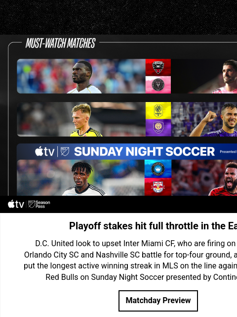 mlssoccer newsletter: Eastern playoff race hits full throttle on Matchda...