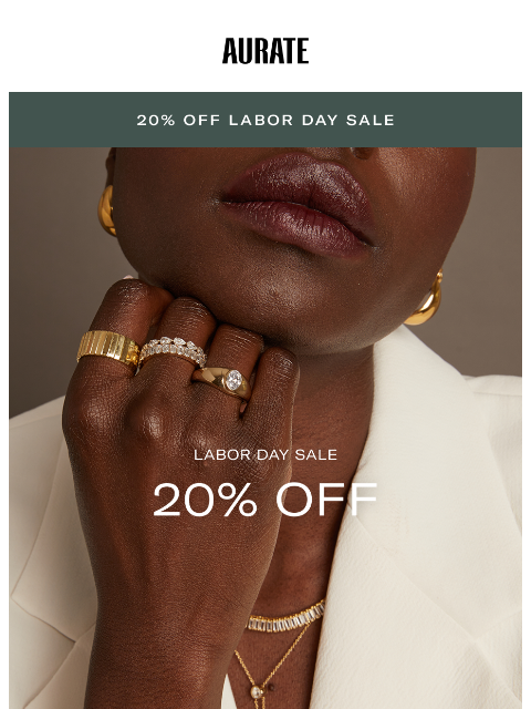 auratenewyork newsletter: 20% OFF EVERYTHING