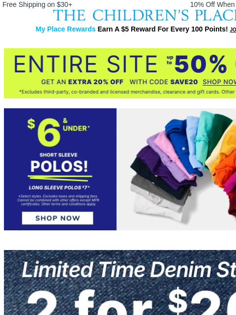 childrensplace newsletter: Somebody Say Polo? 👀 Grab $6 & Under Styles