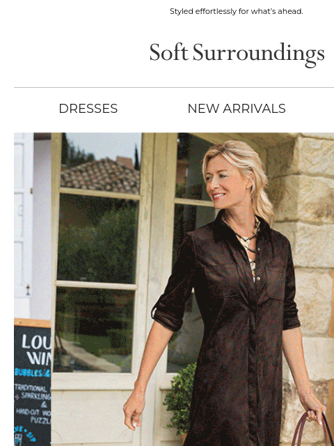 softsurroundings newsletter: New Dresses Get You Ready for Fall.