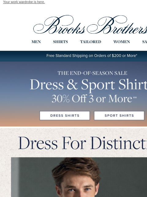 brooksbrothers newsletter: 30% off 3 or more dress shirts