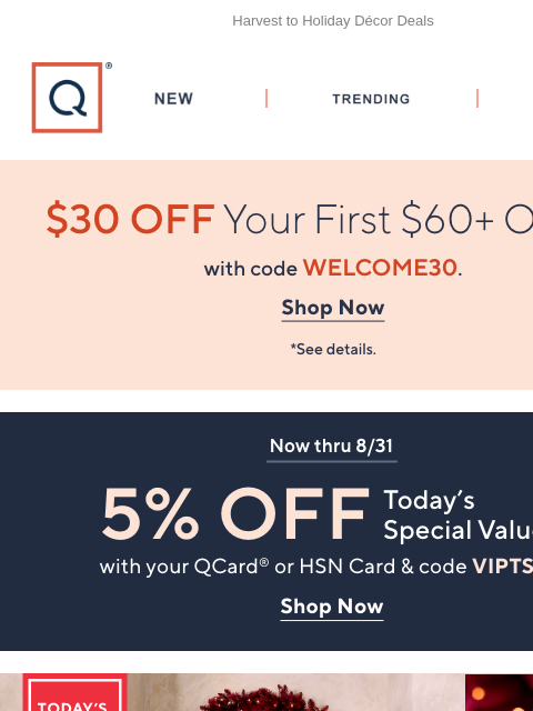 qvcemail newsletter: 5 Easy Pays & Kim Gravel TSV® + Get $30 Off