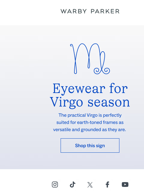 warbyparker newsletter: Earth tones for Virgo season