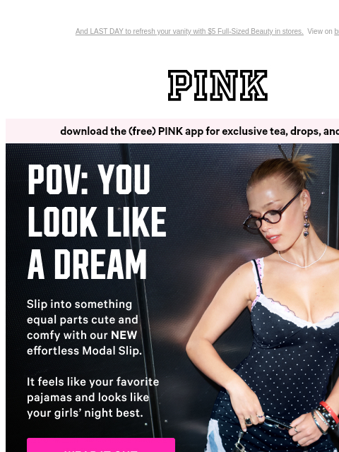 vspink newsletter: Our NEW Modal Slip? An Actual Dream 🌙