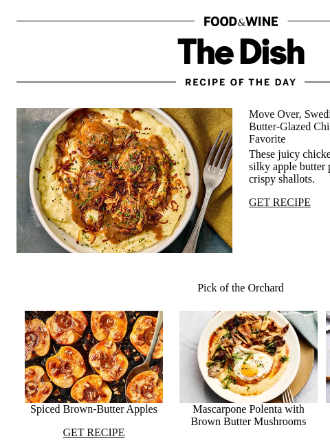foodandwine newsletter: Apple Butter-Glazed Chicken Meatballs