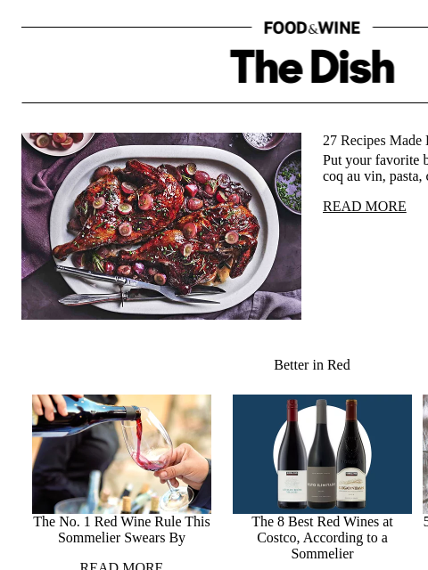 foodandwine newsletter: 27 Recipes Made Better With Red Wine