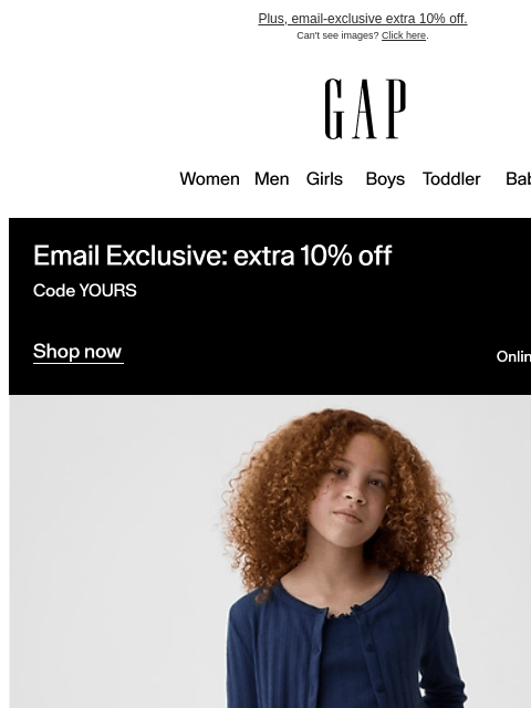 gap newsletter: These popular kids' outfits are up to 50% off