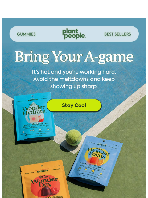 plantpeople newsletter: Game-day energy, minus the crash 🎾
