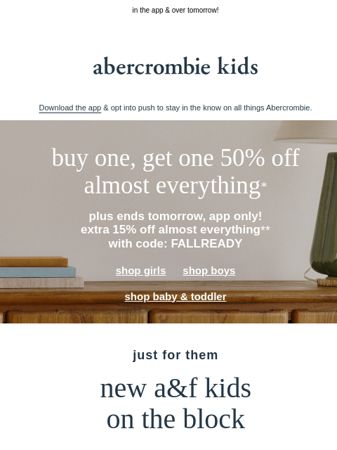 abercrombie newsletter: shop this sale stat