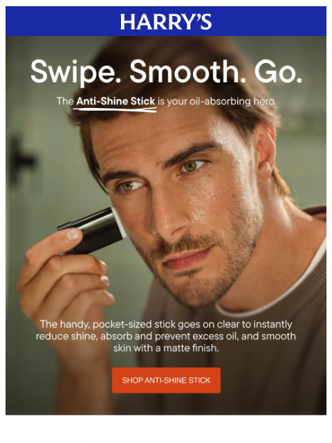 harrys newsletter: Reduce shine, absorb oil, and mattify skin