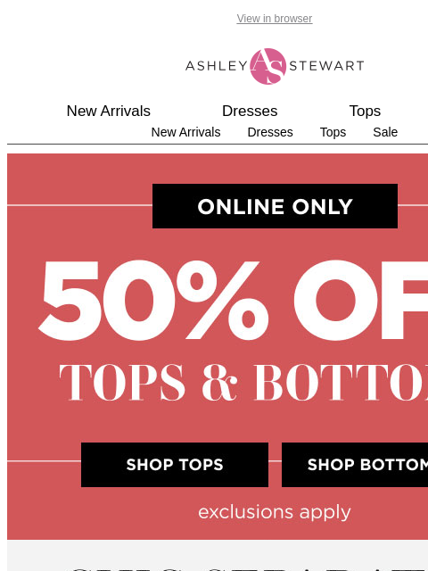 ashleystewart newsletter: New tops ➕ New bottoms 🟰 Infinite ♾️ outfit optio...
