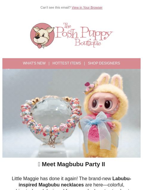 poshpuppyboutique newsletter: The Magbubu Party Is Here 🎉 Labubu-Inspired Style...