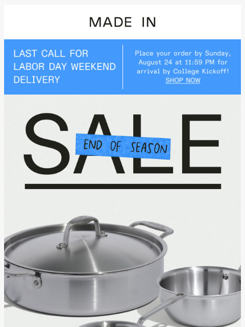 madeincookware newsletter: Stainless Clad Savings: Up to 25% Off!
