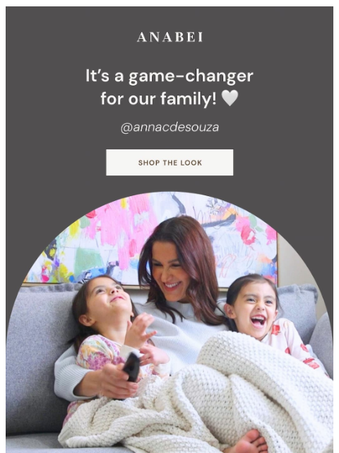 anabei newsletter: “I am OBSESSED with our new couch!”