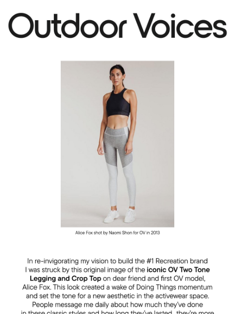 outdoorvoices newsletter: OV Icons are back.