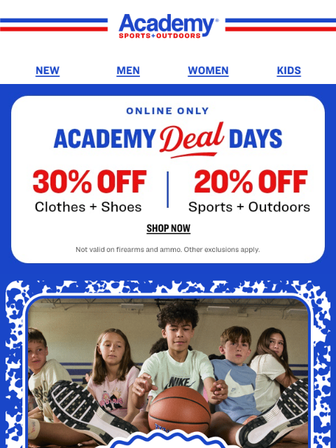 academy newsletter: SAVE up to 30% on Clothes, Shoes and More
