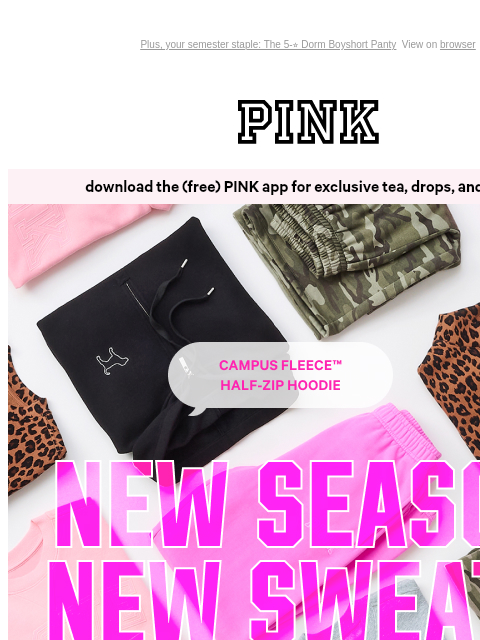 vspink newsletter: 30% Off NEW Back-to-School Sweats 👩‍🏫