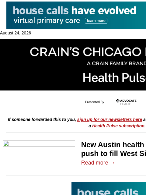 crainalerts newsletter: Austin HOPE Center joins West Side effort