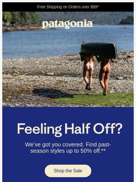 patagonia newsletter: Our summer sale is half off