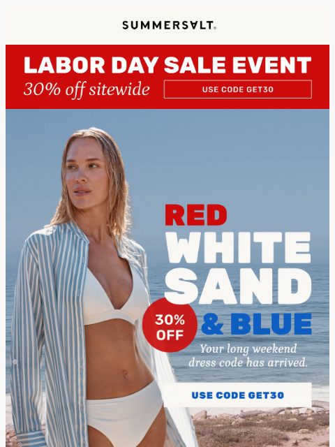 summersalt newsletter: 30% OFF These Trending Styles ❤️🤍💙