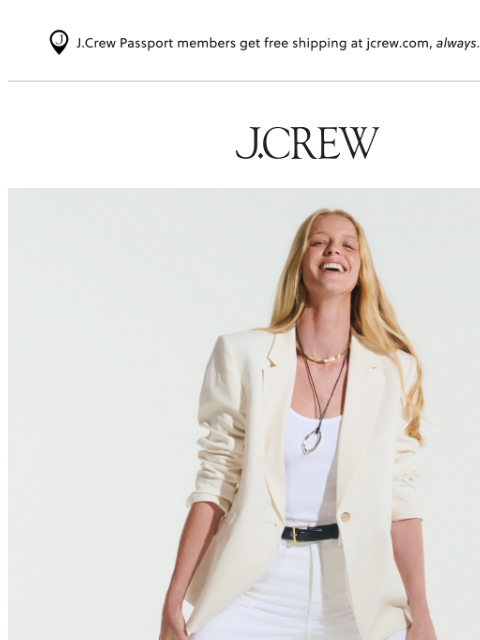 jcrew newsletter: Crisp, cool white denim for fall