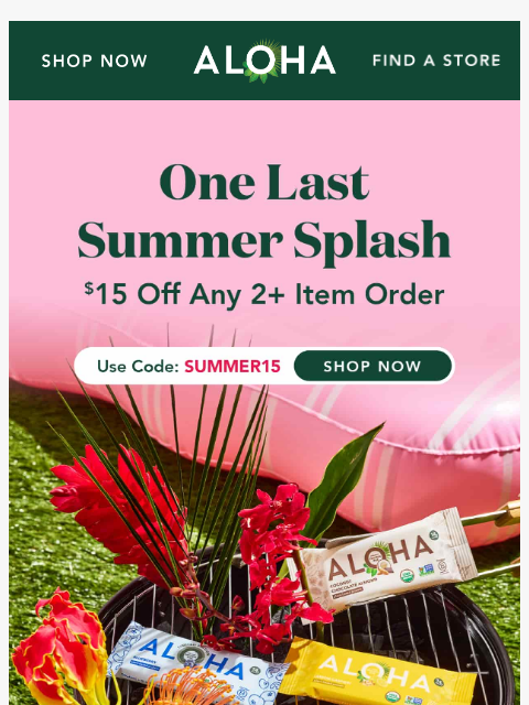 aloha newsletter: The summer send-off sale is here