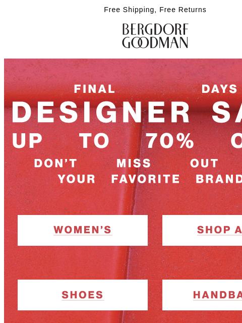 Final days to shop your favorite designer brands. ͏ ͏ ͏ ͏ ͏ ͏ ͏ ͏ ͏ ͏ ͏ ͏ ͏ ͏ ͏ ͏ ͏ ͏ ͏ ͏ ͏ ͏ ͏ ͏ ͏ ͏ ͏ ͏ ͏ ͏ ͏ ͏ ͏ ͏ ͏ ͏ ͏ ͏ ͏ ͏ ͏ ͏ ͏ ͏ ͏ ͏ ͏ ͏ ͏ ͏ ͏ ͏ ͏ ͏ ͏ ͏ ͏ ͏ ͏ ͏ ͏ ͏ ͏ ͏ ͏ ͏ ͏ ͏ ͏ ͏ ͏ ͏ ͏ ͏ ͏ ͏