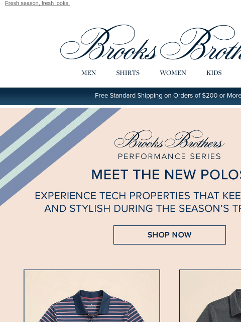 brooksbrothers newsletter: NEW: Performance Series polos