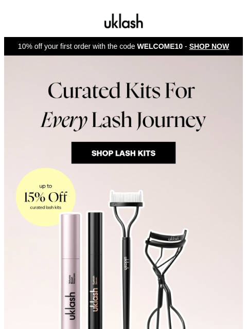 uklash newsletter: Lash Kits: Now Up to 15% Off 💖