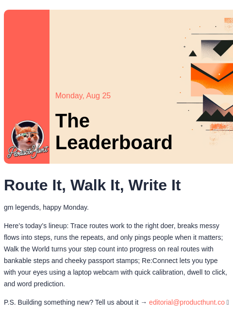producthunt newsletter: 😸 Put work on autopilot