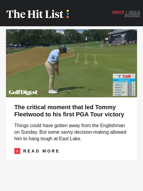 golfdigest newsletter: Keegan Bradley teases Ryder Cup chaos