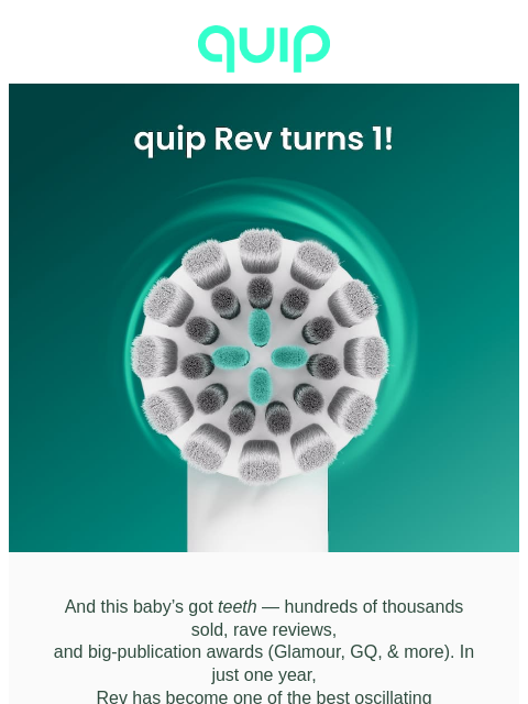 getquip newsletter: Rev 🪥 One year around the sun