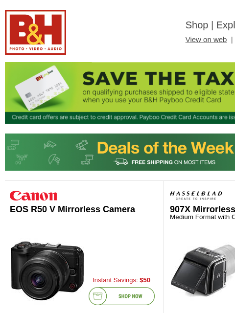 bhphotovideo newsletter: 👉 Save BIG on Sony, GoPro, Gitzo, LG, Adobe, Sono...